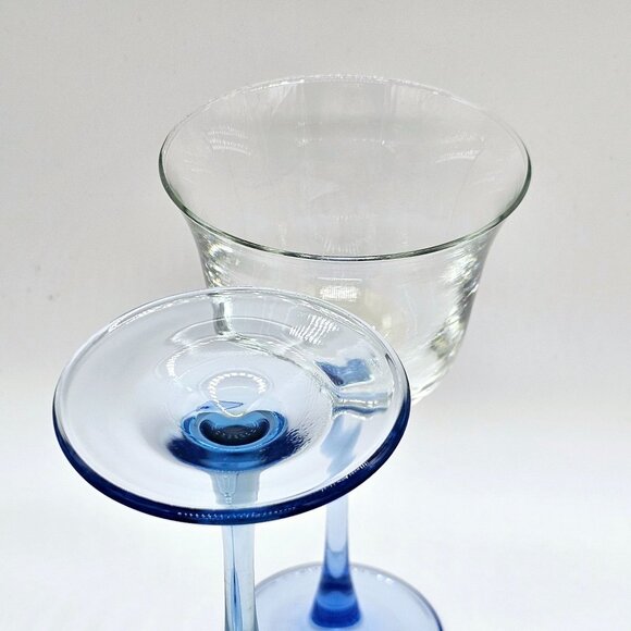 Americana Light Blue Cristal D'Arques Crystal Wine Glasses 7" flared Luminarc - Picture 7 of 9